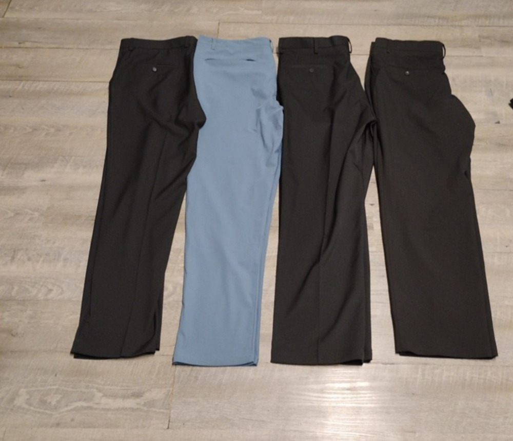lot of 4 Haggar classic fit (3) , SKYR Men's pants Size 38X32 black, blue flat